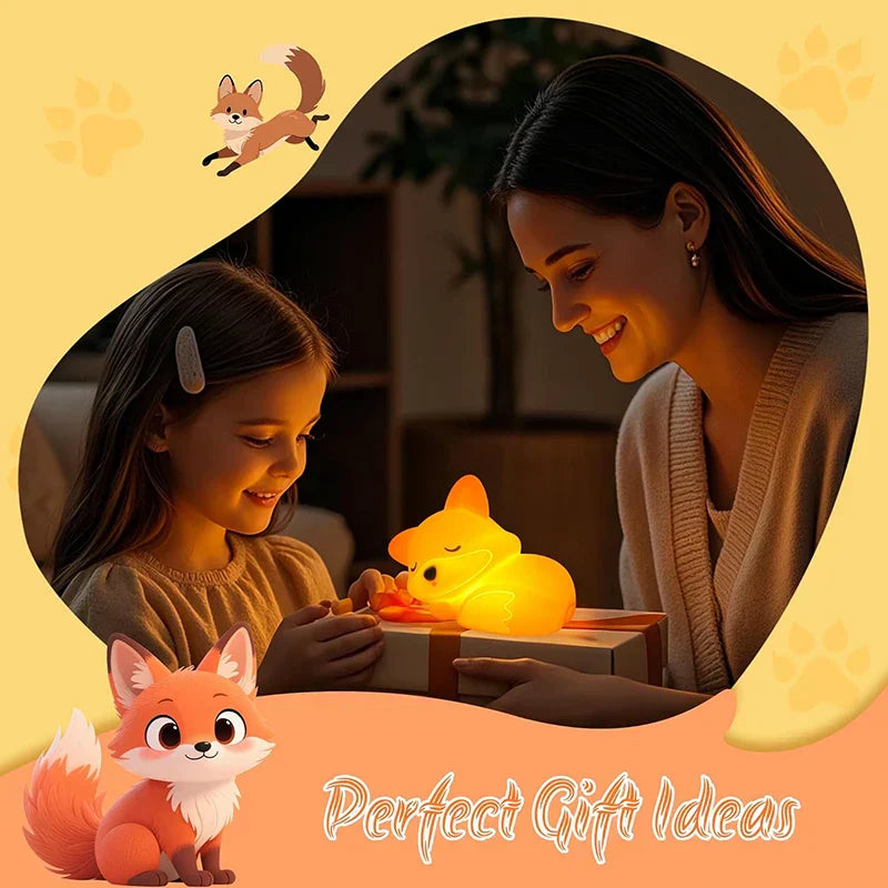 Lampe de nuit Fuchs en silicone | Rechargeable, dimmable & avec minuterie | Idée cadeau douce pour enfants & adultes
