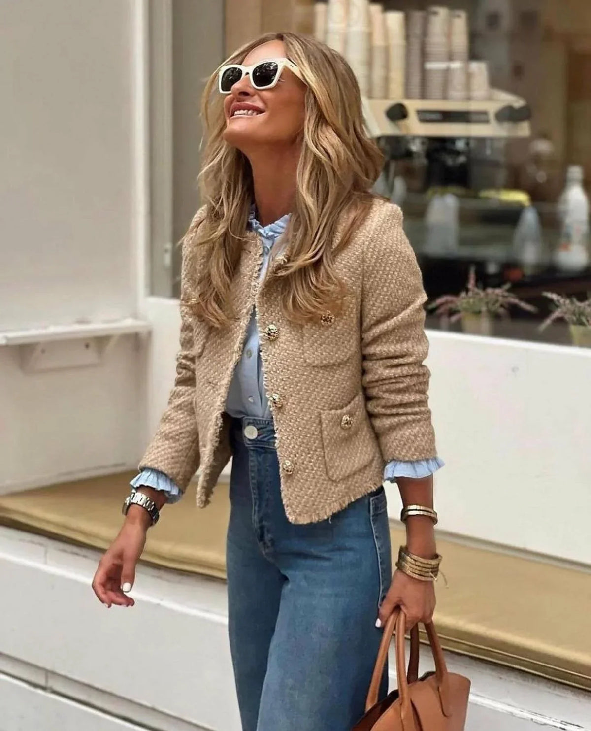 Anaïs – Manteau En Tweed Au Design Moderne, Chic Et Original