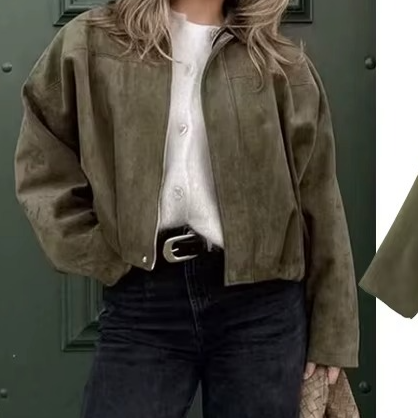Veste Bomber Vintage Oversized pour Femmes