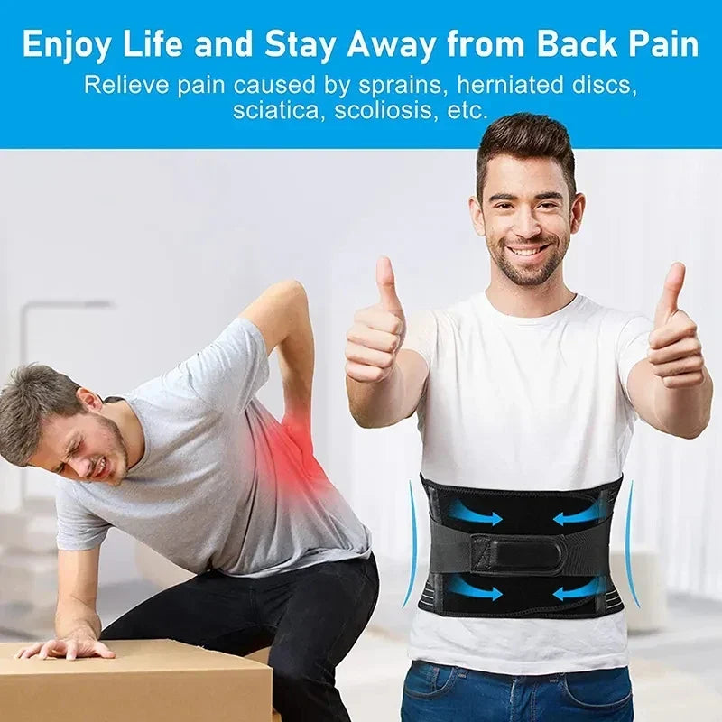 Ceinture de soutien lombaire respirante avec support à 360° et aluminium à mémoire