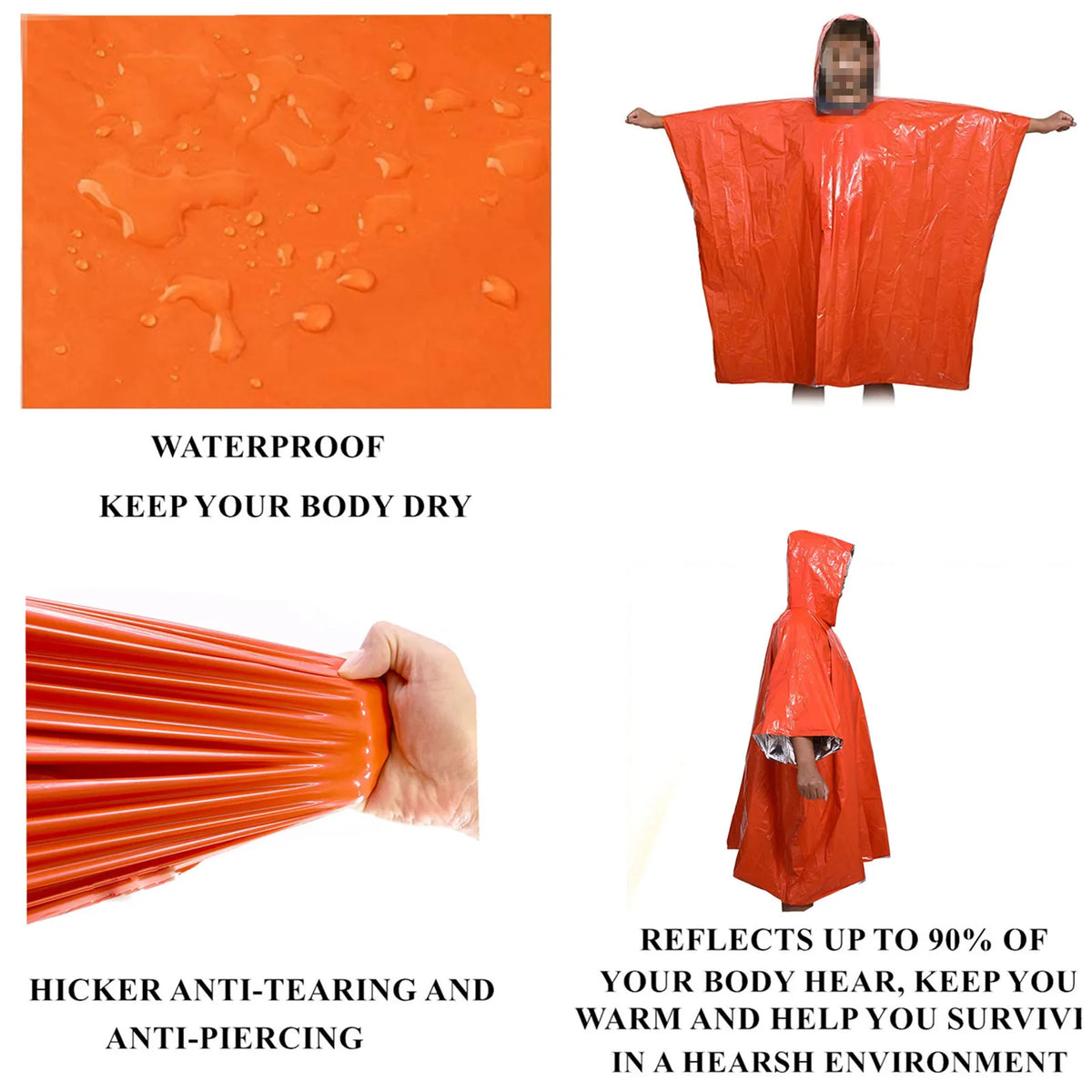 Poncho de Pluie Pliable – Protection contre le Temps et le Vent