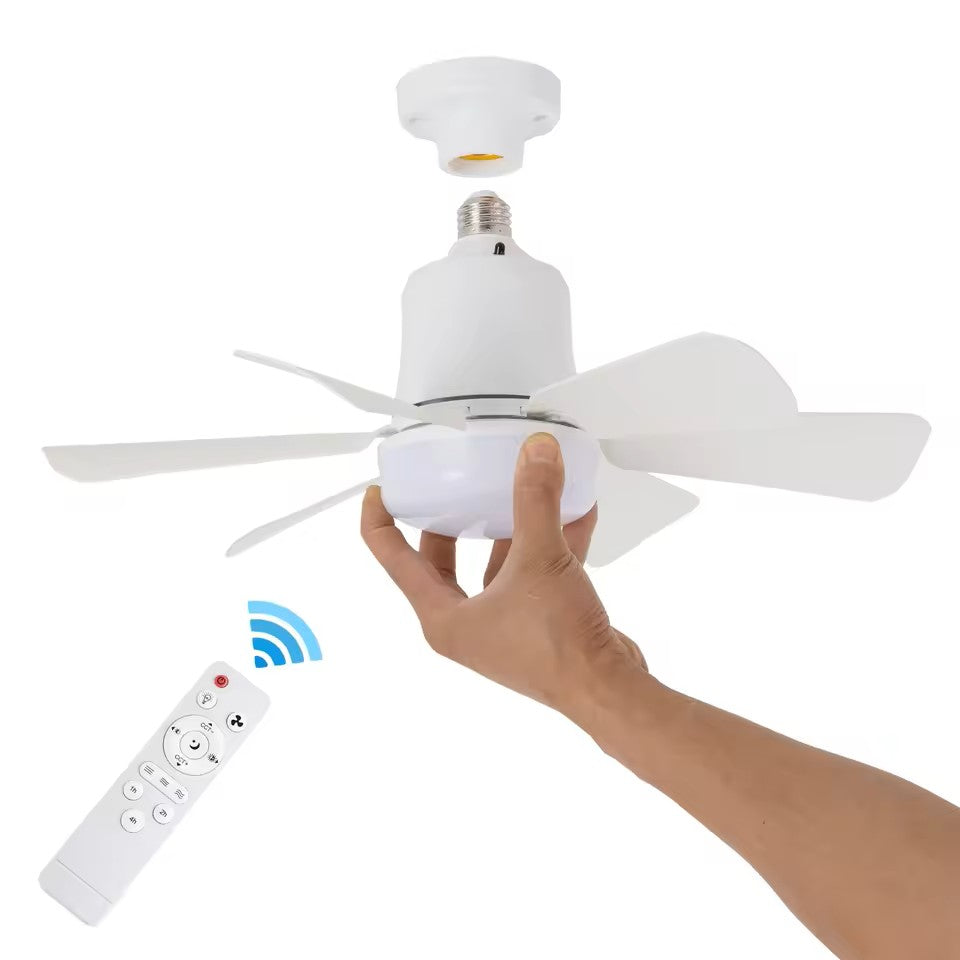 LuxeBreeze Ventilateur de Plafond Portable & Lumière | Élégante solution 2-en-1 avec télécommande pour confort et style
