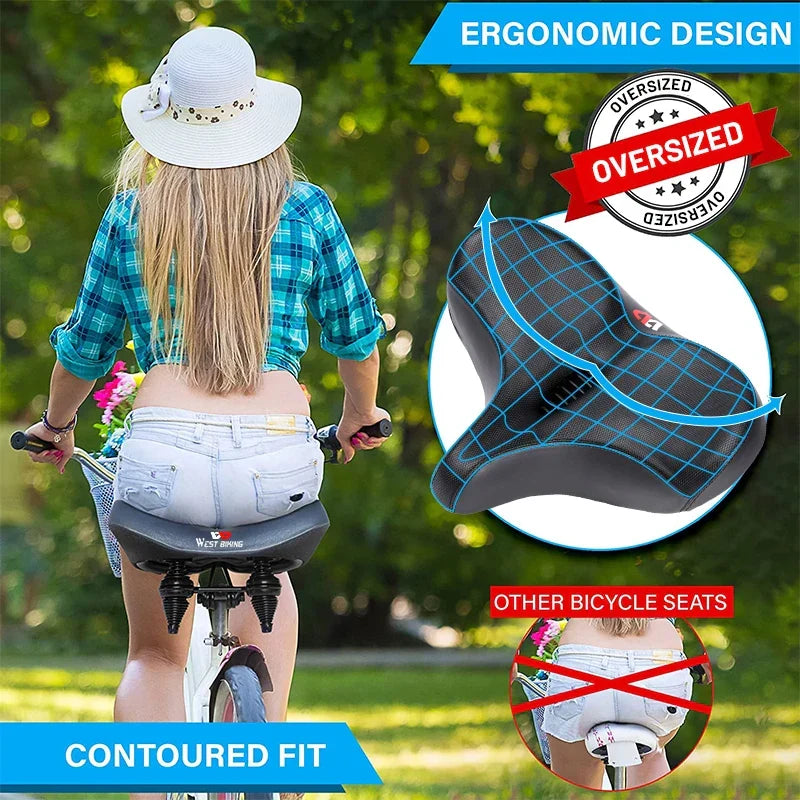 Selle de Vélo Ergonomique Confortable avec Coussin Élargi pour les Longs Trajets – Compatible avec VTT, E-Bikes et Plus