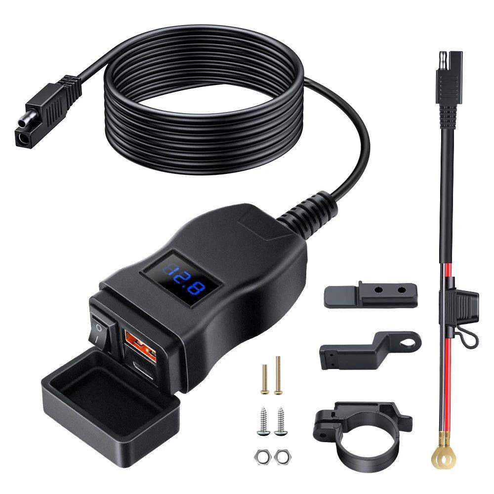 LuxCharge Elite Duo | Chargeur USB double luxe pour motos