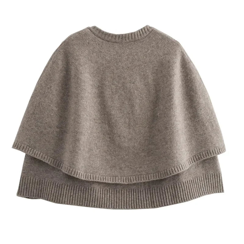 Gabrielle – Gilet En Maille Avec Cape, À La Fois Élégant Et Stylé