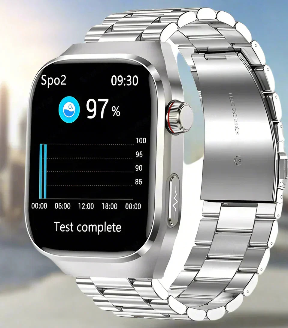 Montre Connectée Avancée pour la Santé avec ECG, Suivi de la Glycémie, Écran AMOLED de 2,04 Pouces – Tracker de Fitness Étanche