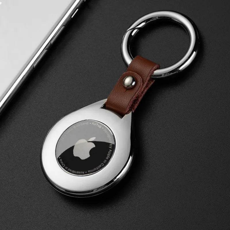 Housse de Protection en Cuir Métallique de Haute Qualité pour Apple Airtags