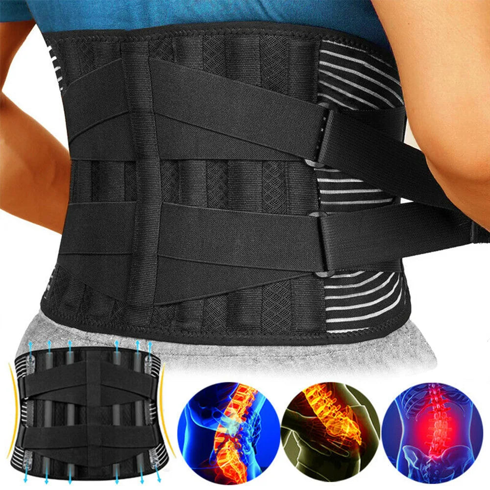 Ceinture de soutien lombaire respirante avec support à 360° et aluminium à mémoire