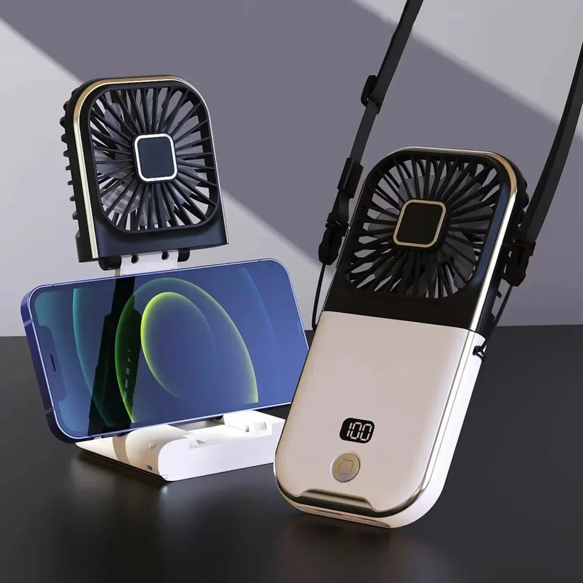 Luftigo Mini Ventilateur USB | Ventilateur compact et rechargeable avec affichage numérique et plusieurs modes de vent