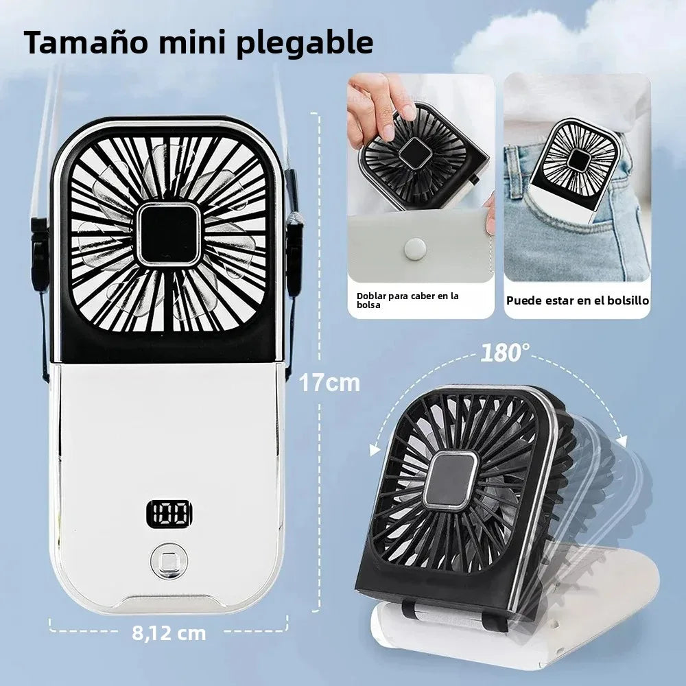 Luftigo Mini Ventilateur USB | Ventilateur compact et rechargeable avec affichage numérique et plusieurs modes de vent