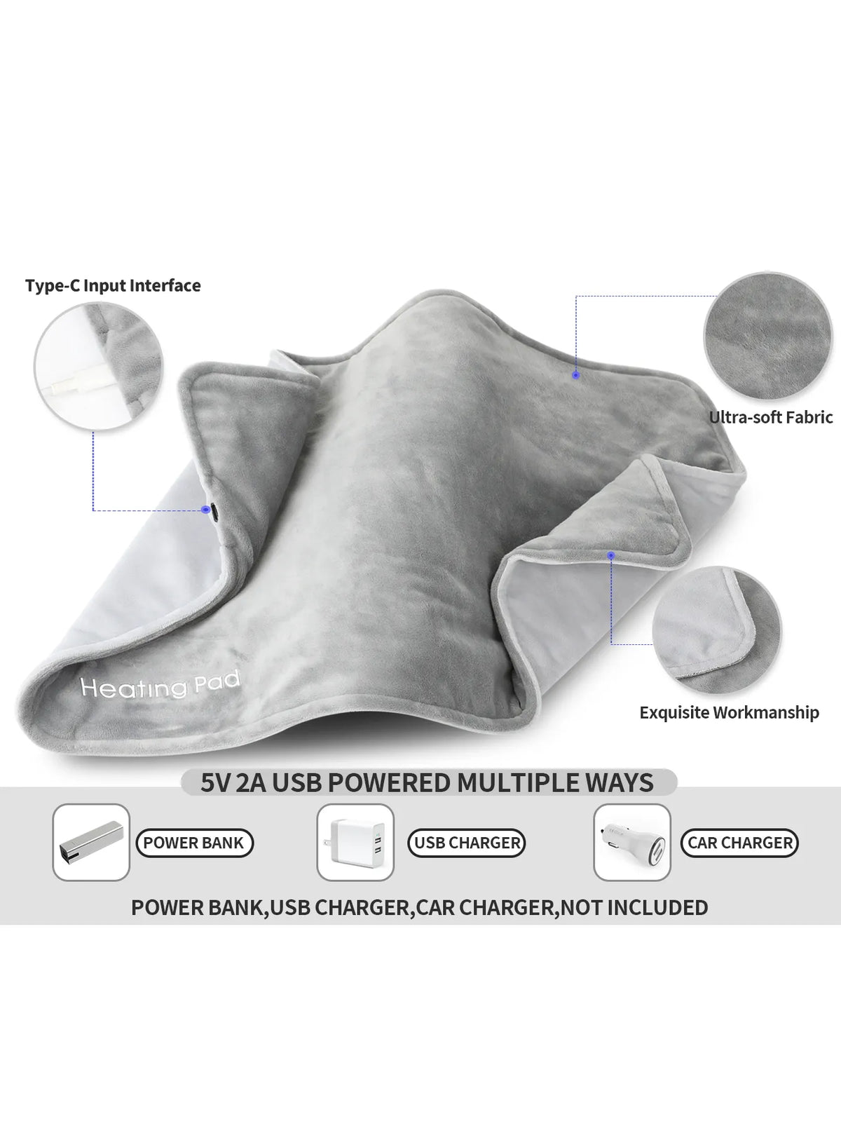 Mini Couverture Chauffante USB 5V – Coussin Chauffant Électrique 50 x 30 cm