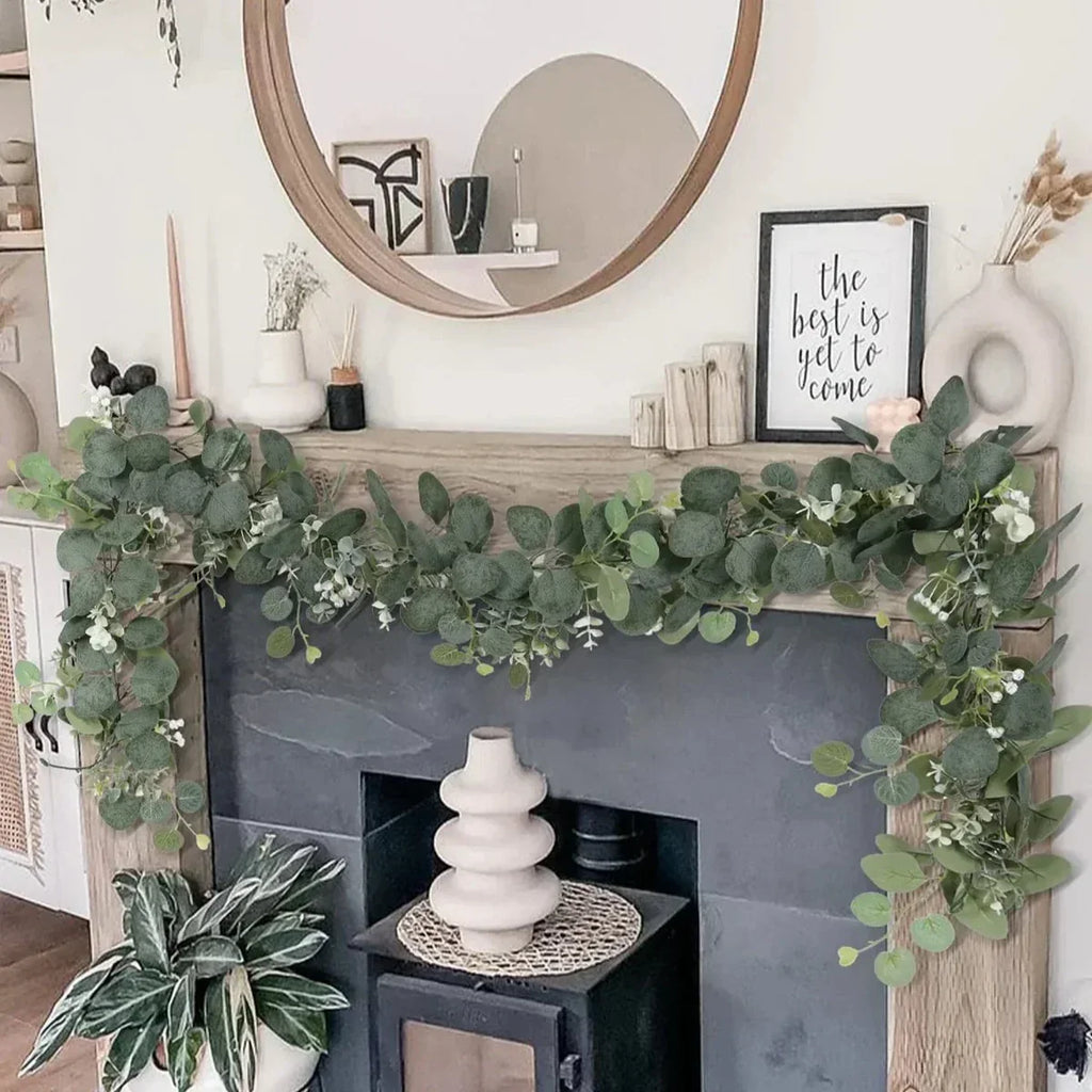 Guirlande - EvaGreen - Eucalyptus Artificiel - Ensemble de 2 Pièces