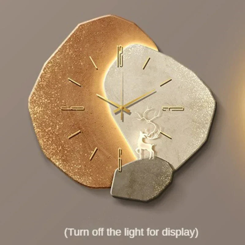 Horloge Murale Luxe Scandinave – Design Moderne avec Éclairage