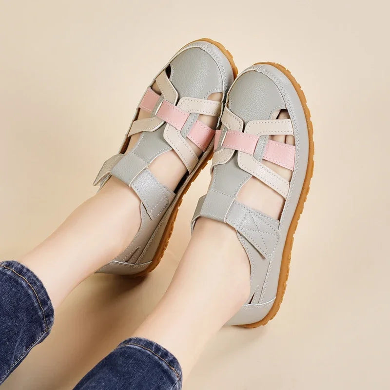 Sandales plates confortables avec lanières pour femmes
