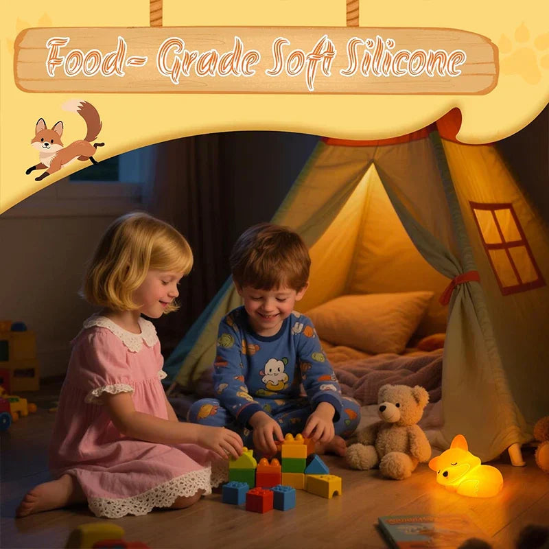 Lampe de nuit Fuchs en silicone | Rechargeable, dimmable & avec minuterie | Idée cadeau douce pour enfants & adultes