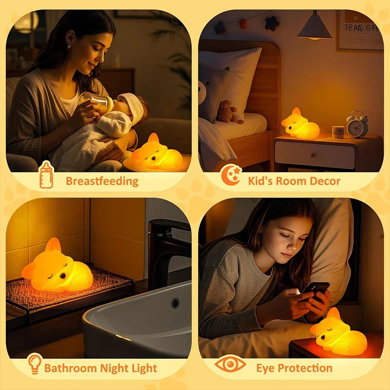Lampe de nuit Fuchs en silicone | Rechargeable, dimmable & avec minuterie | Idée cadeau douce pour enfants & adultes