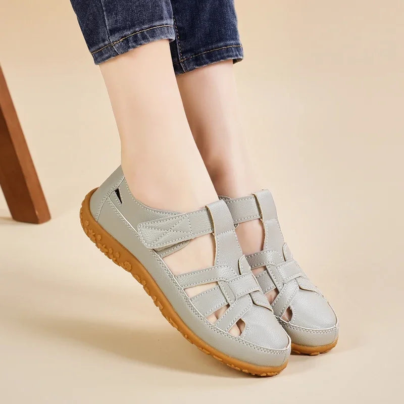Sandales plates confortables avec lanières pour femmes