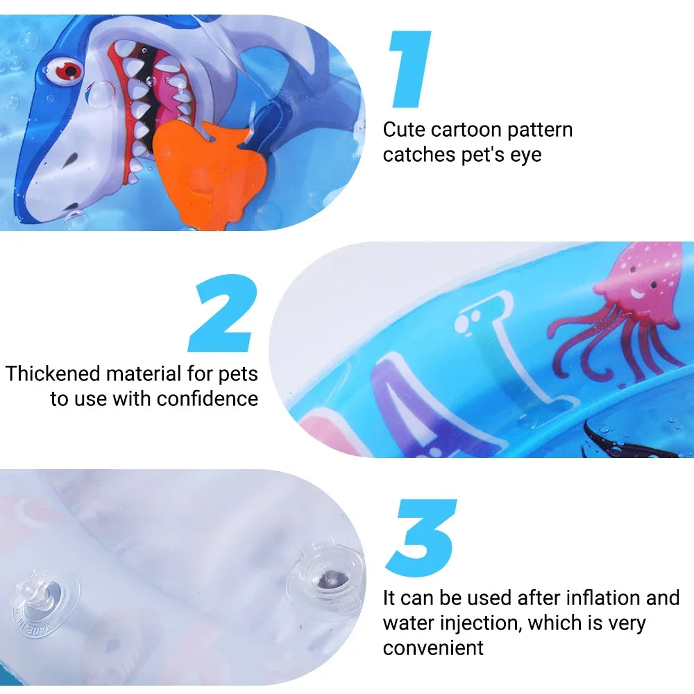AquaPaws | Tapis de Jeu Aquatique Interactif pour Chats & Chiens | Tapis de Jeu Rafraîchissant d'Été | Gonflable & Portable | 65 cm / 100 cm