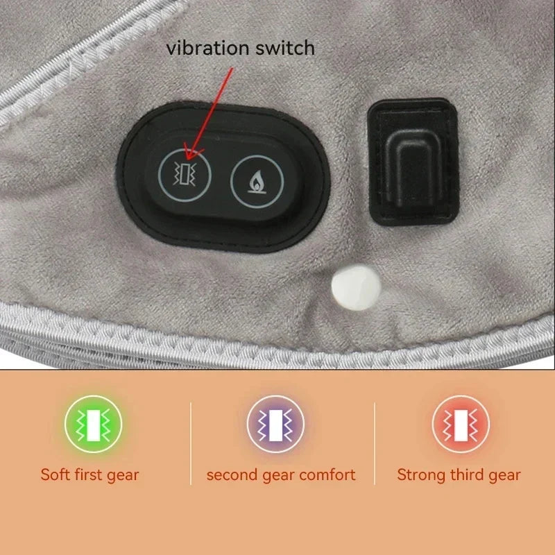 Coussin Chauffant pour le Cou et les Épaules avec Vibrations USB