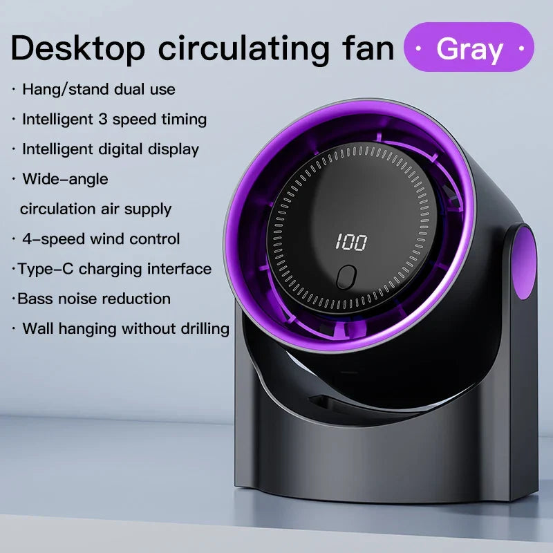 Airiqo Ventilateur USB | Portable, silencieux et économe en énergie avec 100 niveaux