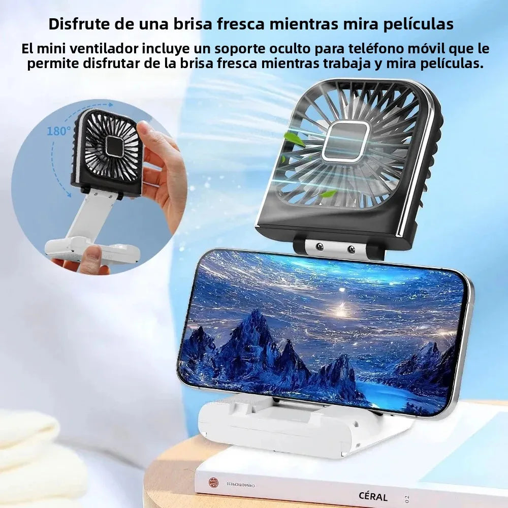Luftigo Mini Ventilateur USB | Ventilateur compact et rechargeable avec affichage numérique et plusieurs modes de vent