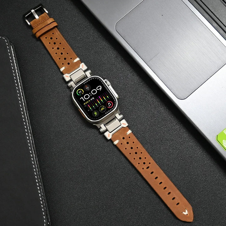 Bracelet Apple Watch en Cuir Véritable – Bracelet Élégant et Durable pour Votre Apple Watch