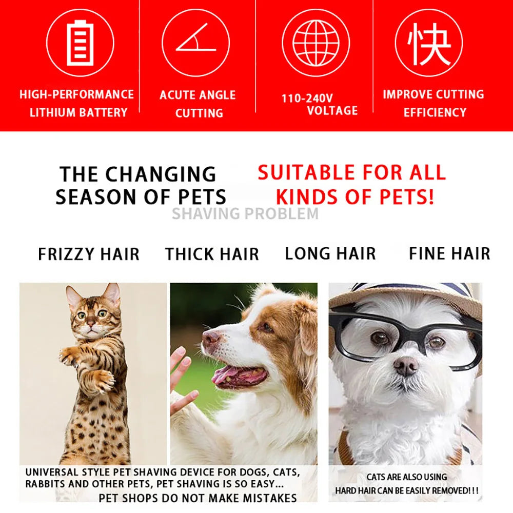 Tondeuse à cheveux TrimBuddy ProCut | Sans fil & Rechargeable | Pour Chien, Chat & Lapin | 120 Min. Autonomie de la batterie | Silencieuse & Précise