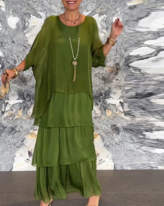 Echoarchiv | Robe maxi élégante avec col rond large