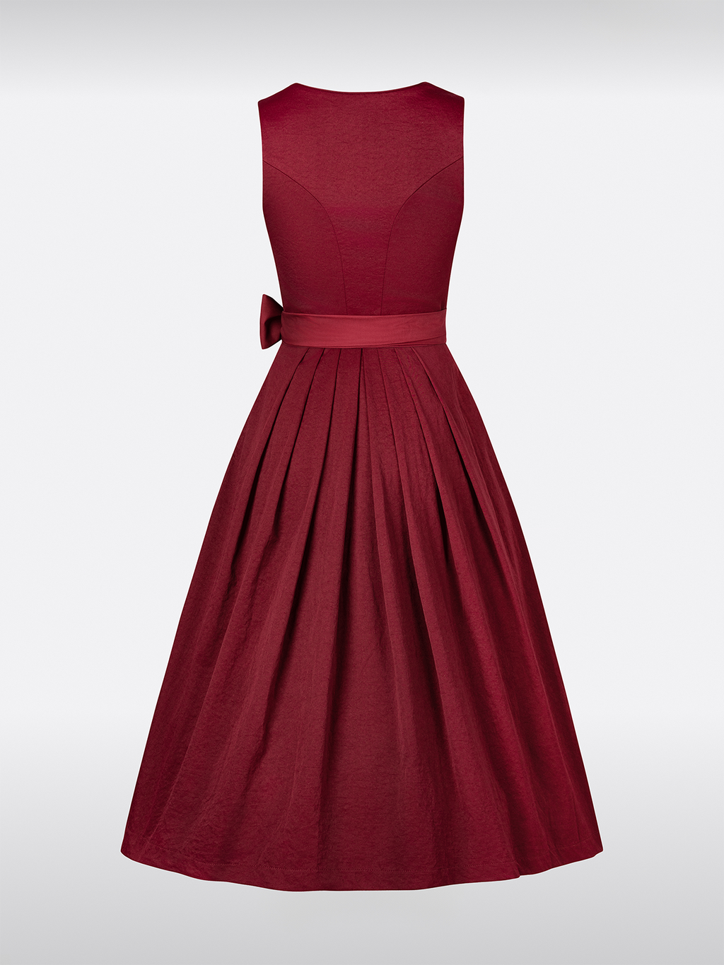 Robe Dirndl Traditionnelle Rouge à Décolleté en Cœur