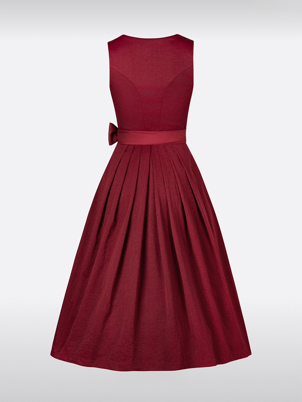 Robe Dirndl Traditionnelle Rouge à Décolleté en Cœur