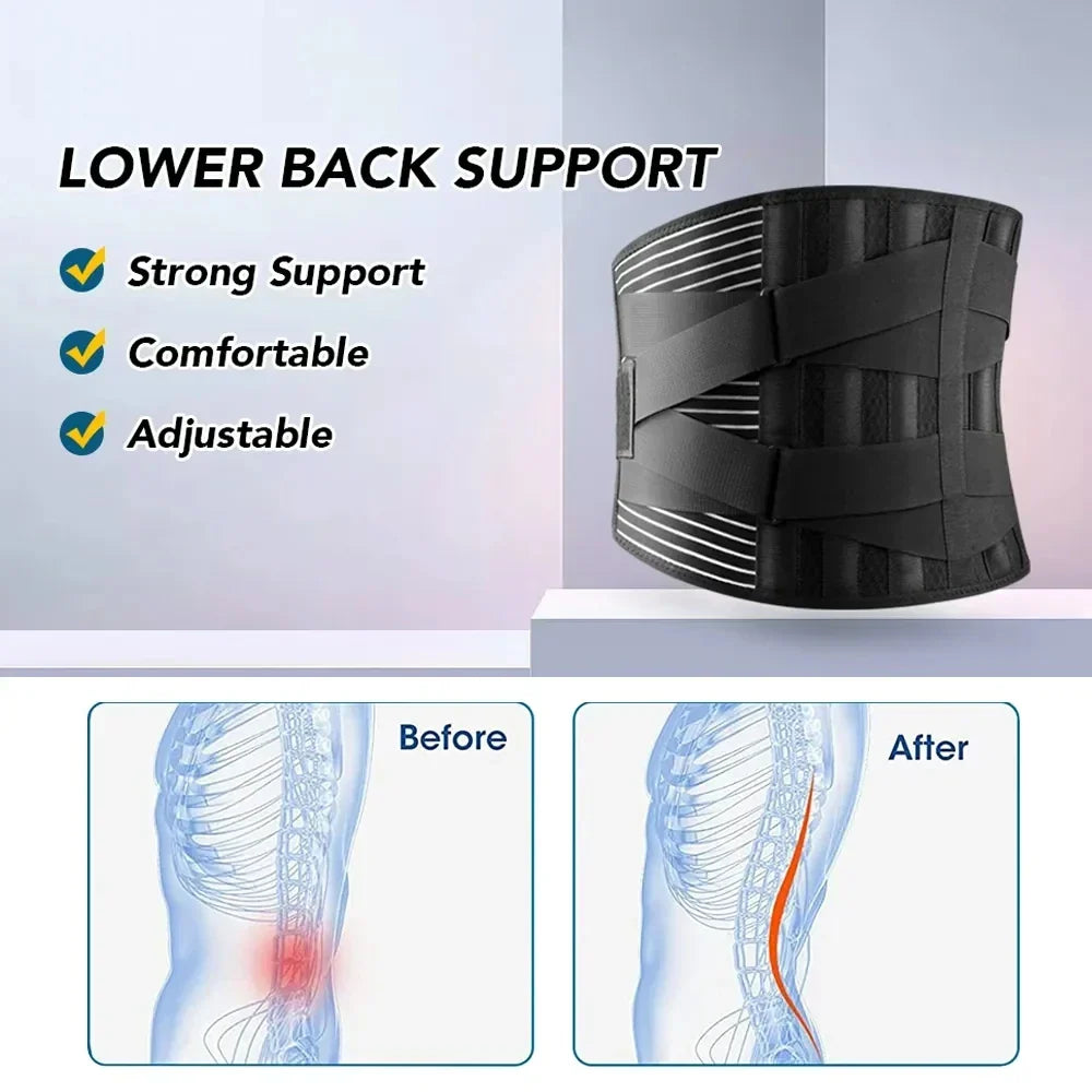 Ceinture de soutien lombaire respirante avec support à 360° et aluminium à mémoire