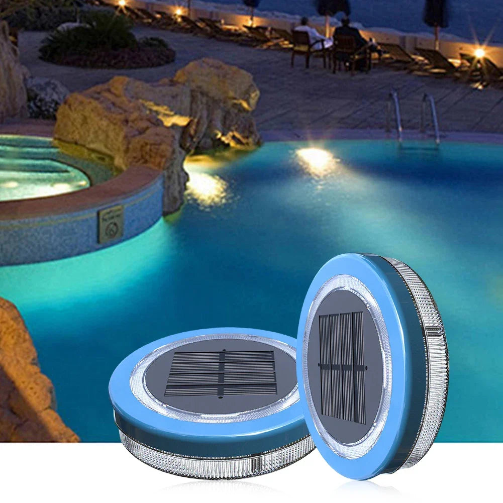 AquaLuxe Lumière de Piscine Solaire | Flottante, étanche et lumineuse lumière LED bleue