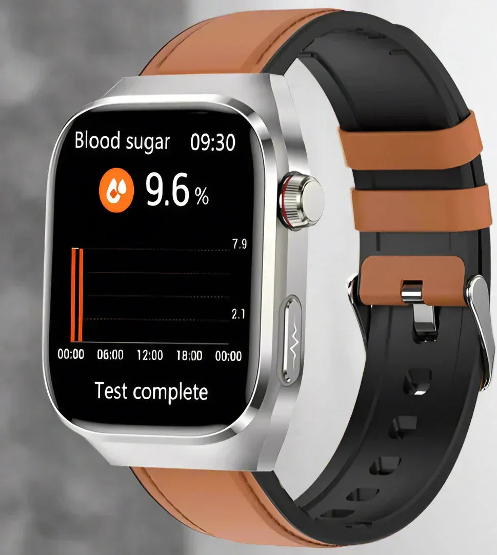 Montre Connectée Avancée pour la Santé avec ECG, Suivi de la Glycémie, Écran AMOLED de 2,04 Pouces – Tracker de Fitness Étanche