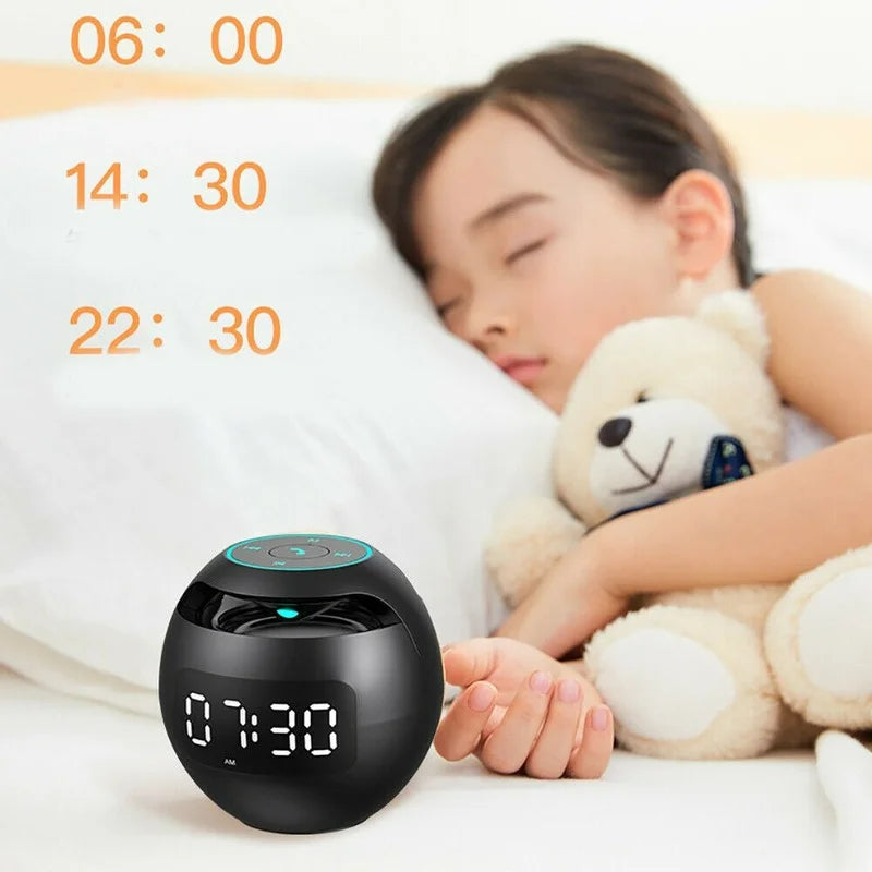 Haut-parleur de Réveil Bluetooth Multifonctionnel avec Affichage LED et Lampe de Nuit Colorée – Batterie de 2200mAh
