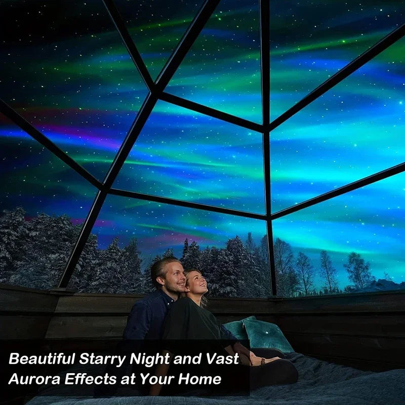 Projecteur d'Aurore Boréale Polariva avec Synchronisation Musicale et Télécommande pour Éclairage Ambiant RGB