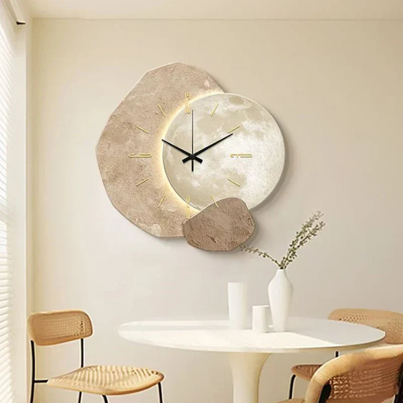 Horloge Murale Luxe Scandinave – Design Moderne avec Éclairage