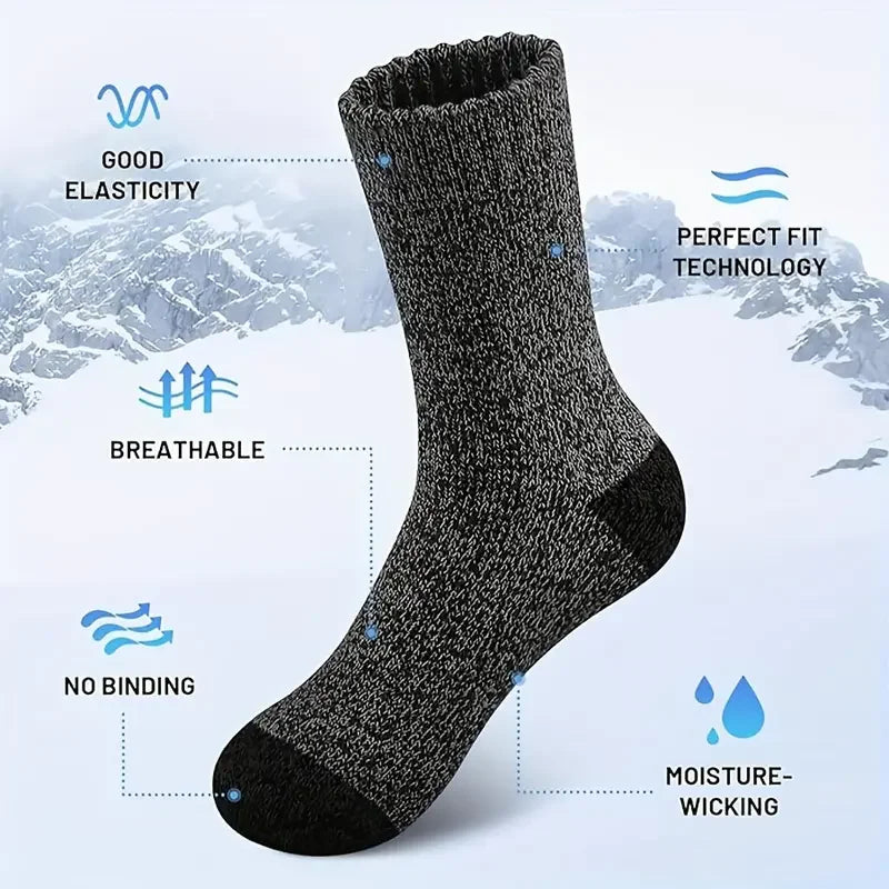 Chaussettes en Laine Mérinos Extra Chaudes pour la Randonnée Unisexe 38-46