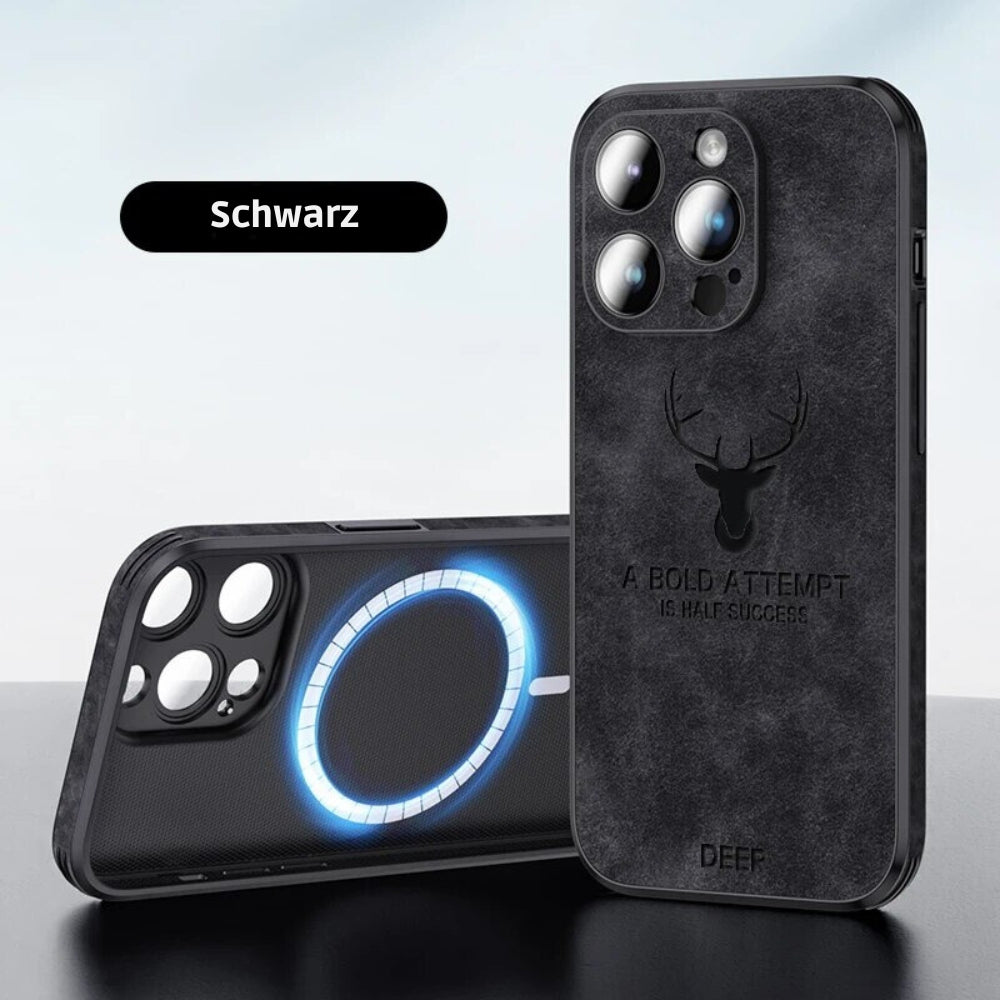 Deer - Étui en Cuir Luxe pour iPhone avec Design Élégant et Protection Antichoc