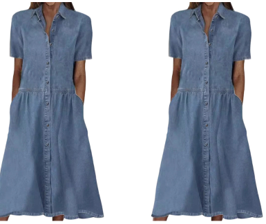 Querla | Robe chemise en jean avec boutons