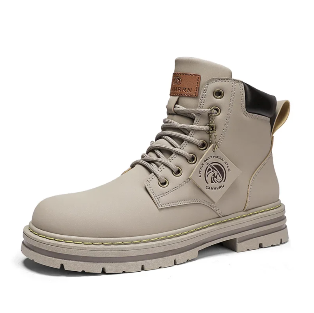 Bottines Confortables pour Hommes – Bottes de Soutien en Cuir avec Semelle Antidérapante