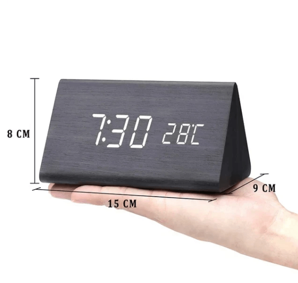 WoodSense Horloge LED en Bois – Commandée par la voix & Élégante pour chaque pièce