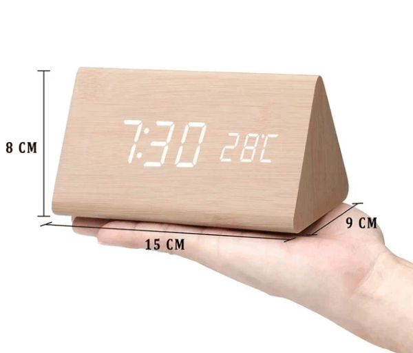 WoodSense Horloge LED en Bois – Commandée par la voix & Élégante pour chaque pièce
