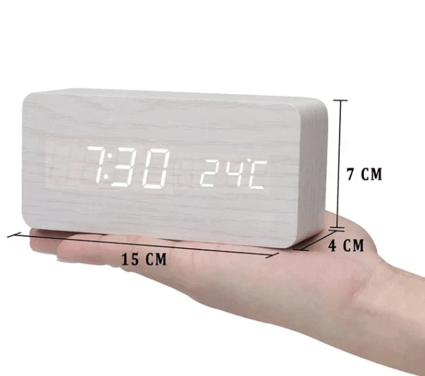 WoodSense Horloge LED en Bois – Commandée par la voix & Élégante pour chaque pièce