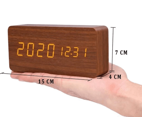WoodSense Horloge LED en Bois – Commandée par la voix & Élégante pour chaque pièce