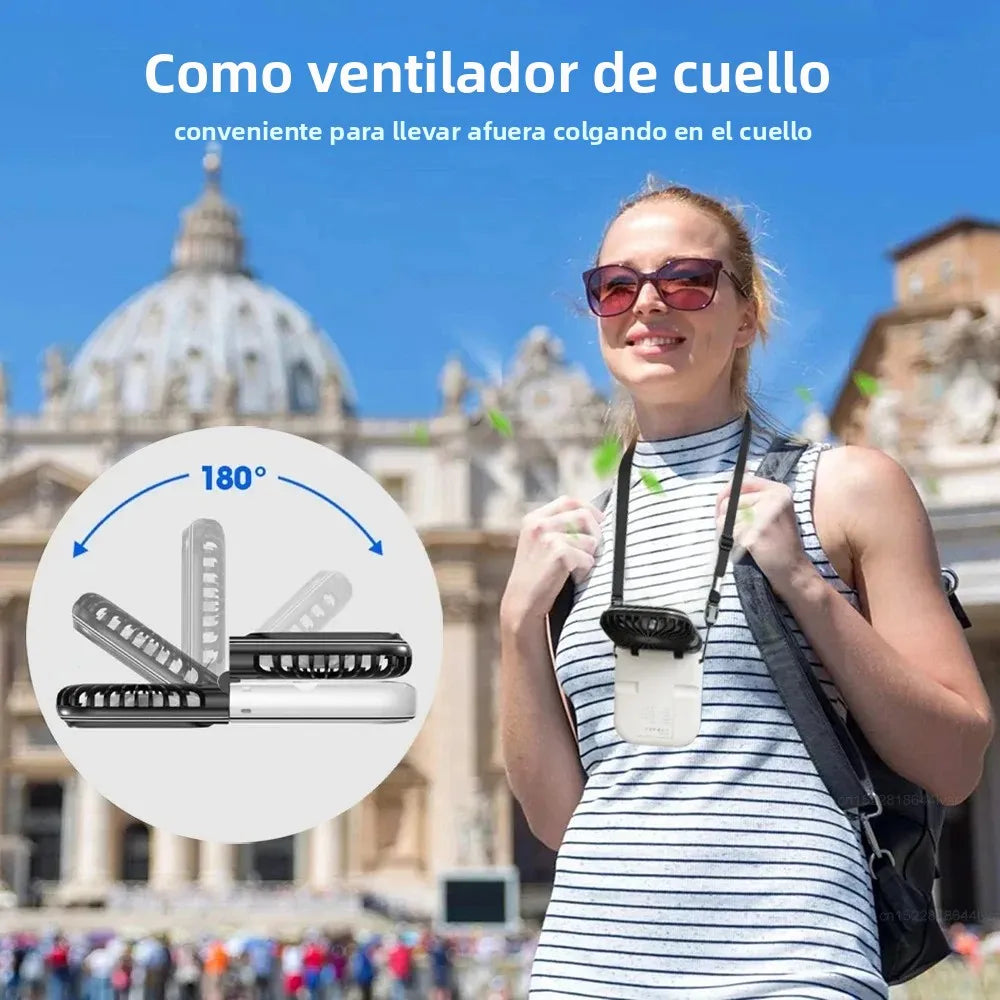 Luftigo Mini Ventilateur USB | Ventilateur compact et rechargeable avec affichage numérique et plusieurs modes de vent