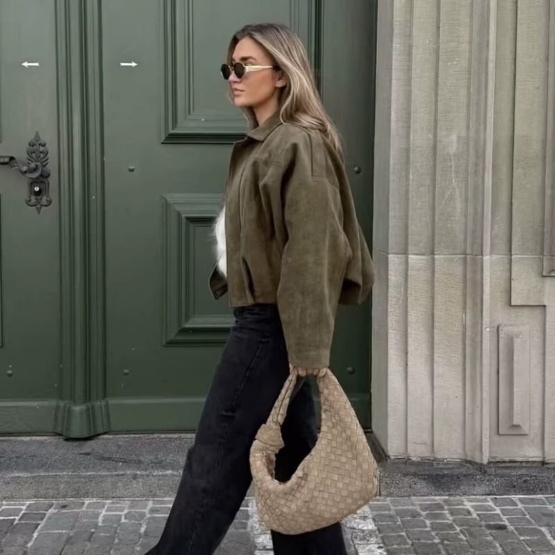 Veste Bomber Vintage Oversized pour Femmes