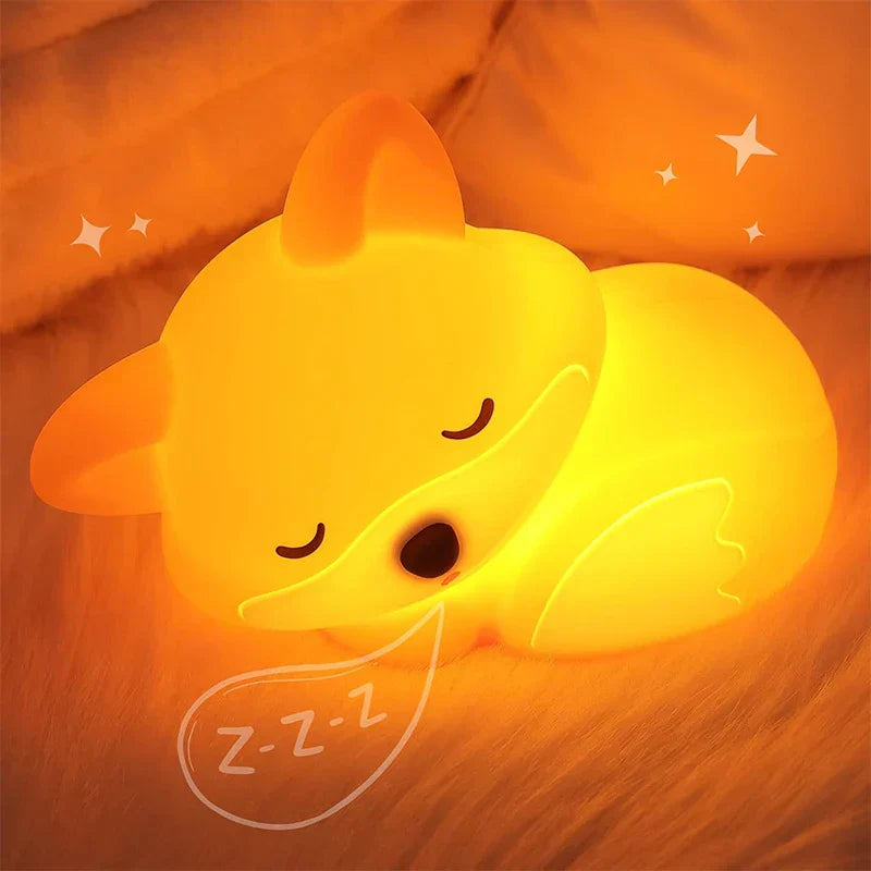 Lampe de nuit Fuchs en silicone | Rechargeable, dimmable & avec minuterie | Idée cadeau douce pour enfants & adultes