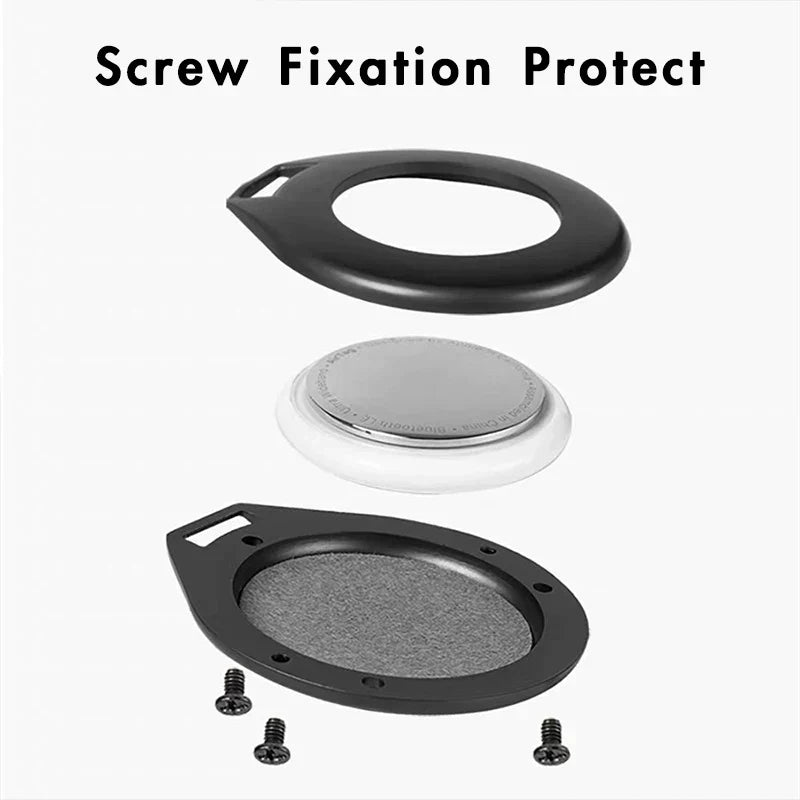 Housse de Protection en Cuir Métallique de Haute Qualité pour Apple Airtags