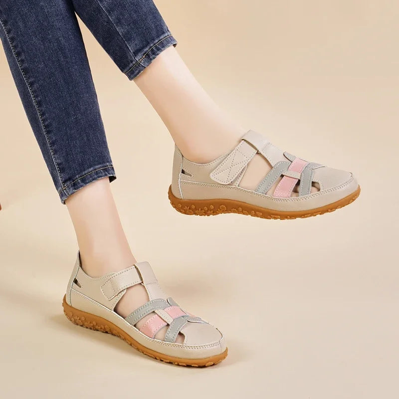 Sandales plates confortables avec lanières pour femmes
