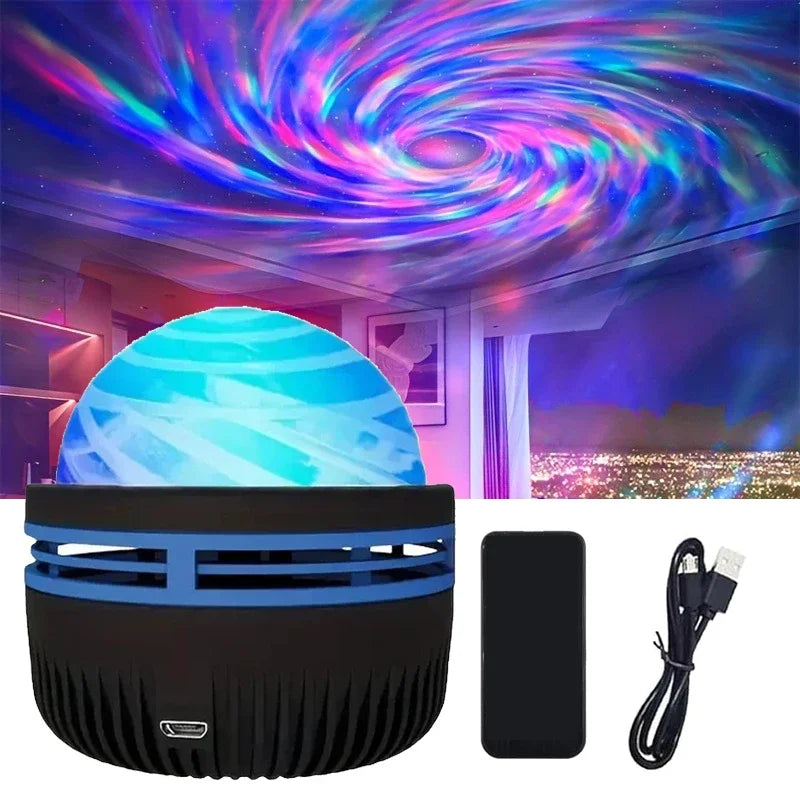 Projecteur d'Aurore Boréale Polariva avec Synchronisation Musicale et Télécommande pour Éclairage Ambiant RGB